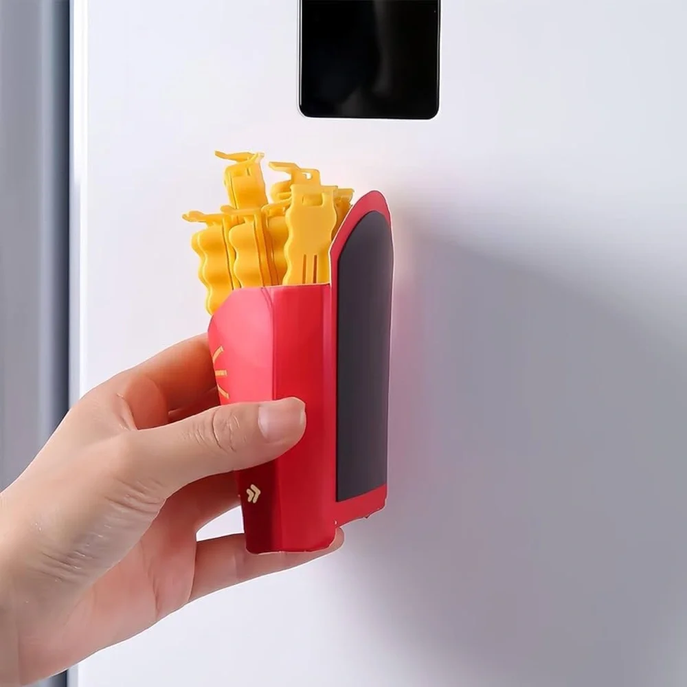 🎅🏻 SALE! French Fries Clips Set of 12 with Durable Plastic Holder Magnetic back